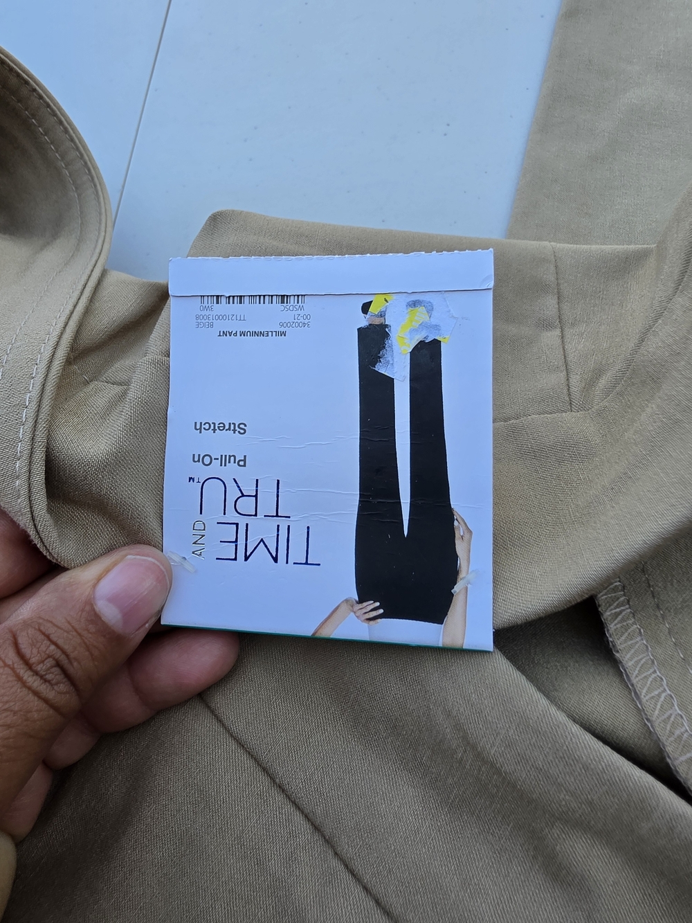 Time and Tru Pull-On Stretch Pants Women's XL (16–18) Average Khaki Straight Leg - Picture 8 of 11